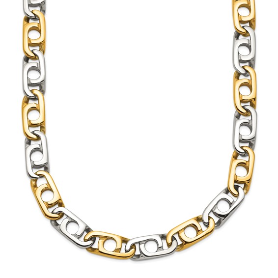 Chisel Stainless Steel Polished Yellow IP-plated 6mm 24 inch Anchor Chain Necklace