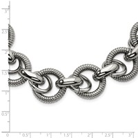 Stainless Steel Polished Fancy Link Necklace, 22" view 5