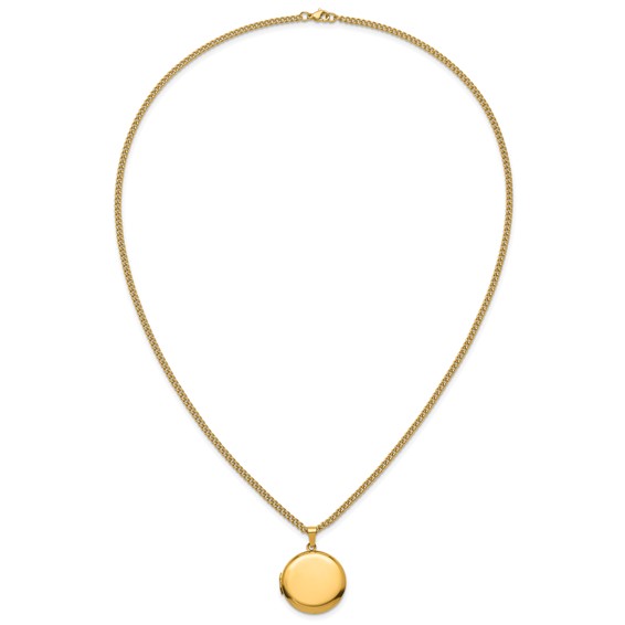 Stainless Steel Polished Yellow IP-plated Locket 24in Necklace
