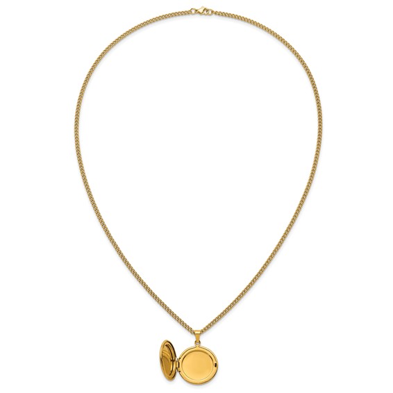 Stainless Steel Polished Yellow IP-plated Locket 24in Necklace