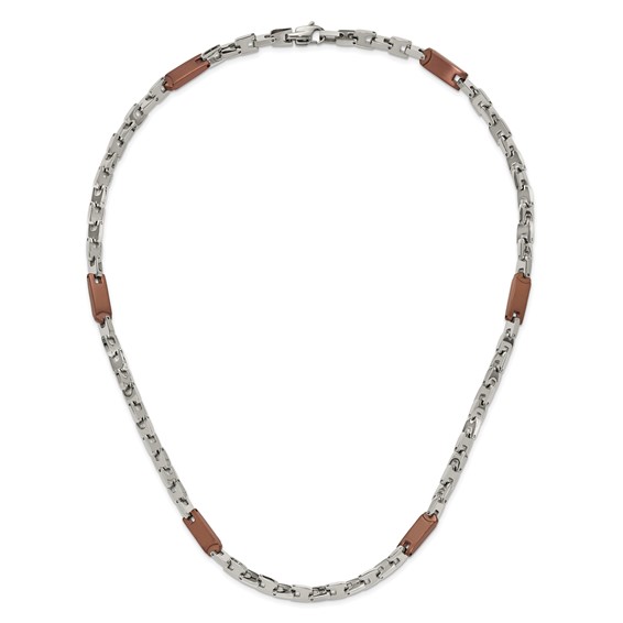 Chisel Stainless Steel Polished Brown IP-plated 24 inch Necklace