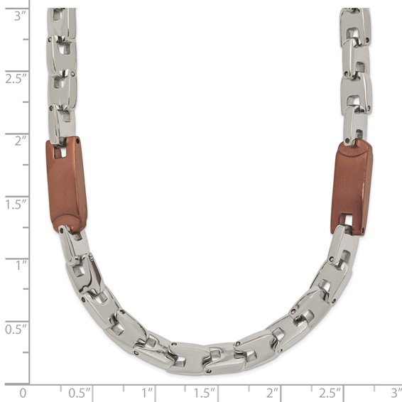 Chisel Stainless Steel Polished Brown IP-plated 24 inch Necklace