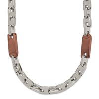 Chisel Stainless Steel Polished Brown IP-plated Necklace, 24" view 1