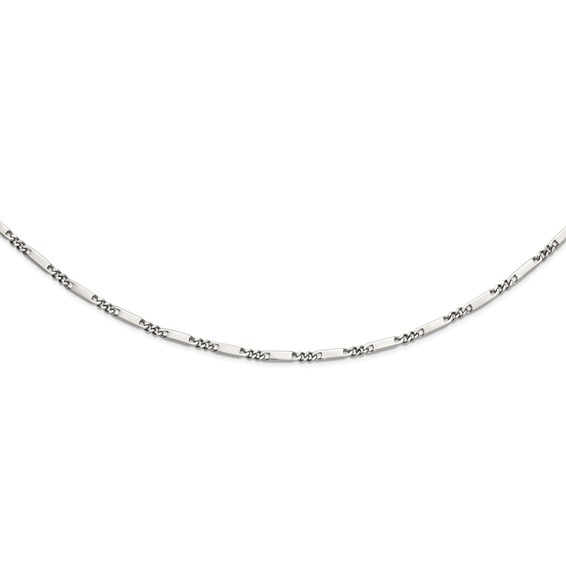 Stainless Steel Polished 4mm Fancy Link 24in Necklace