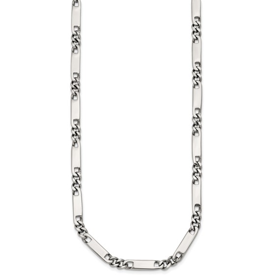 Stainless Steel Polished 4mm Fancy Link 24in Necklace