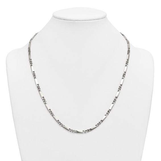 Stainless Steel Polished 4mm Fancy Link 24in Necklace