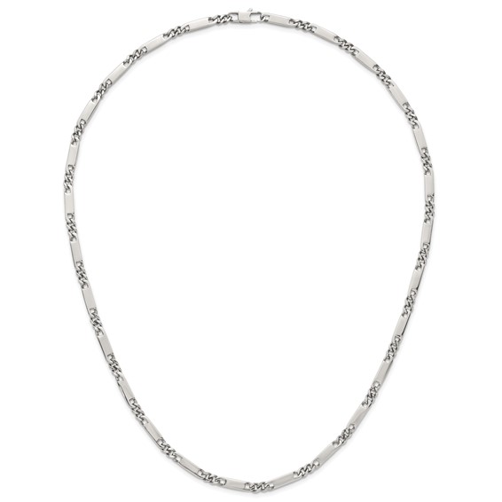 Stainless Steel Polished 4mm Fancy Link 24in Necklace