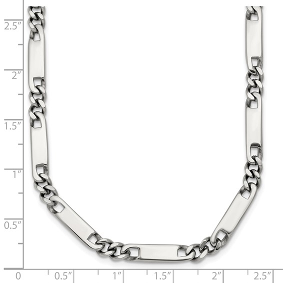 Stainless Steel Polished 4mm Fancy Link 24in Necklace