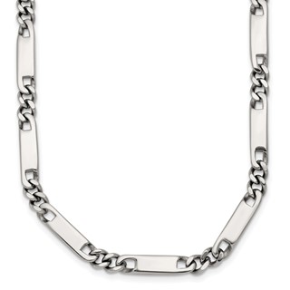 Stainless Steel Polished 4mm Fancy Link 24in Necklace