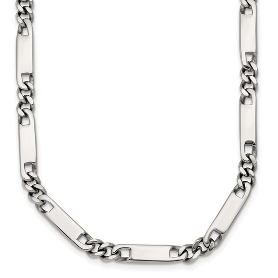 Stainless Steel Polished 4mm Fancy Link 24in Necklace
