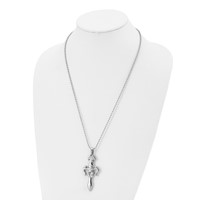 Chisel Stainless Steel Polished Dagger Pendant on a Ball Chain Necklace, 24" view 4