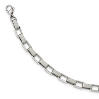 Chisel Stainless Steel Polished Square Link Necklace, 22" view 4