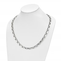 Chisel Stainless Steel Polished Square Link Necklace, 22" view 5