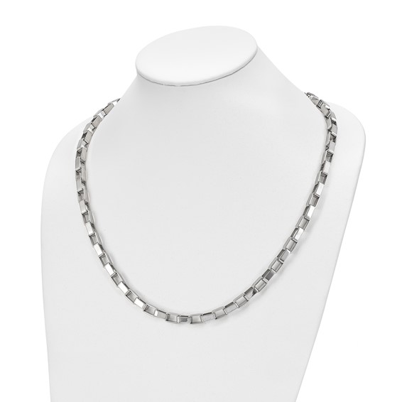 Chisel Stainless Steel Polished 22 inch Square Link Necklace