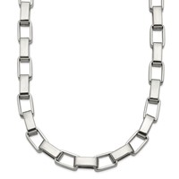 Chisel Stainless Steel Polished Square Link Necklace, 22" view 1