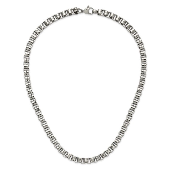 Chisel Stainless Steel Polished 24 inch Circular Link Necklace