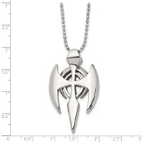 Chisel Stainless Steel Polished Gothic Cross Pendant on a Ball Chain Necklace, 24" view 5