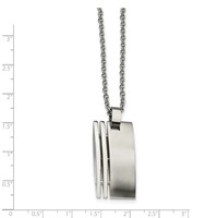 Chisel Stainless Steel Brushed Pendant on a Cable Chain Necklace, 22" view 3