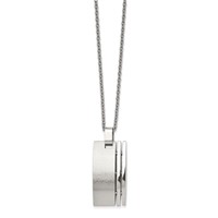 Chisel Stainless Steel Brushed Pendant on a Cable Chain Necklace, 22" view 1