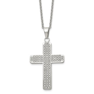 Stainless Steel CZ Cross Necklace