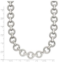 Chisel Stainless Steel Polished Circle Link Necklace, 20" view 4