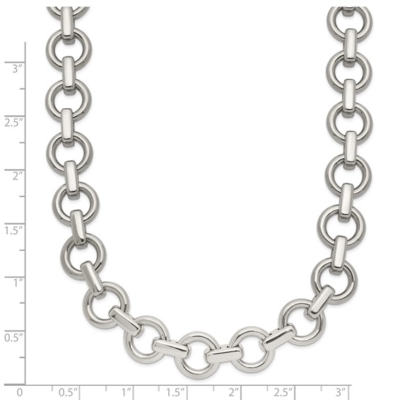 Chisel Stainless Steel Polished 20 inch Circle Link Necklace