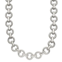 Chisel Stainless Steel Polished Circle Link Necklace, 20" view 1