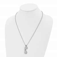 Chisel Stainless Steel Polished Rose IP-plated with CZ Heart Pendants on Ball Chain Necklace Set, 22" view 4
