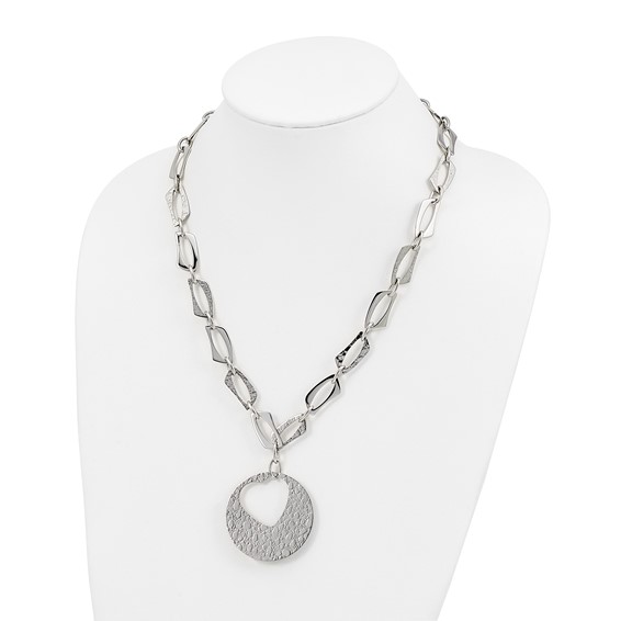 Stainless Steel Heart Cutout Pendant with 2 inch ext Necklace