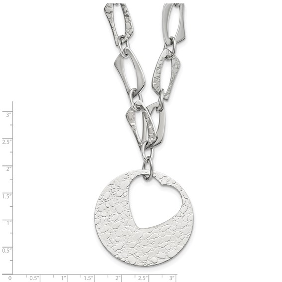 Stainless Steel Heart Cutout Pendant with 2 inch ext Necklace