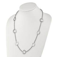 Chisel Stainless Steel Polished Circles Necklace - 26in view 5