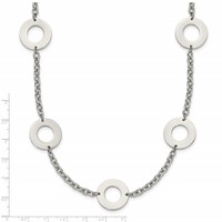 Chisel Stainless Steel Polished Circles Necklace - 26in view 4