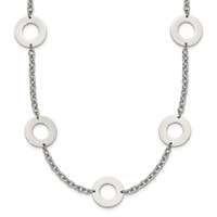 Chisel Stainless Steel Polished Circles Necklace - 26in view 1