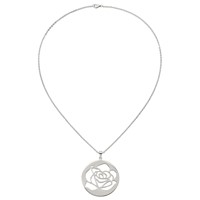 Stainless Steel Polished Rose Cut-out Necklace, 22" view 5