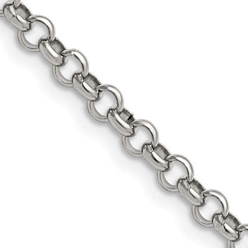 Chisel Stainless Steel Polished 4.6mm Rolo Chain, 18"