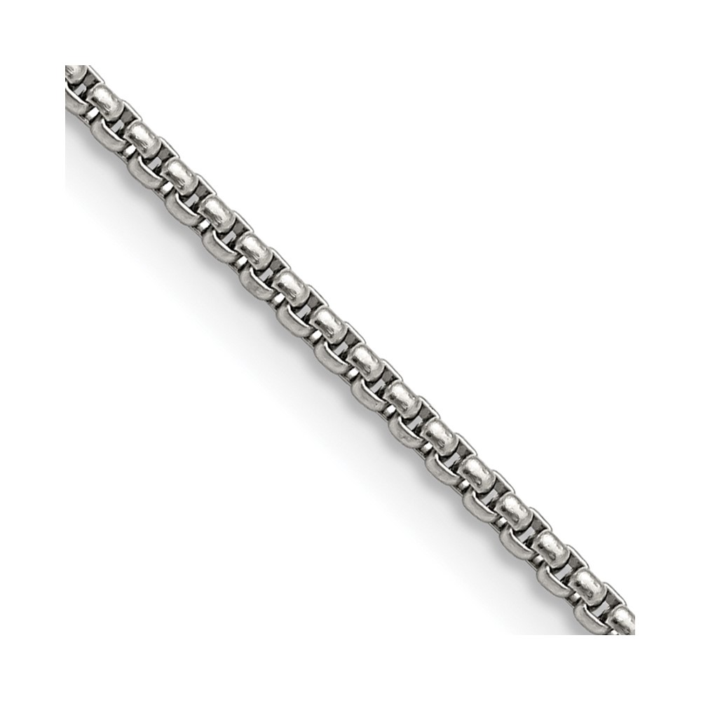Chisel Stainless Steel Polished 2.2mm Rounded Box Chain - 16in