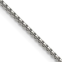 Chisel Stainless Steel Polished 2.2mm Rounded Box Chain - 16in view 1