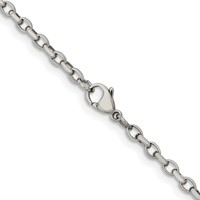 Chisel Stainless Steel Polished 3.2mm Cable Chain - 18in view 3
