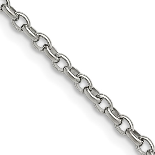 Chisel Stainless Steel Polished 3.2mm Cable Chain, 18"