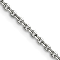 Chisel Stainless Steel Polished Diamond-cut 2.7mm Cable Chain - 18in view 1