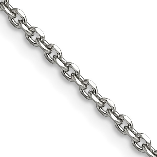Chisel Stainless Steel Polished Diamond-cut 2.7mm Cable Chain, 18"