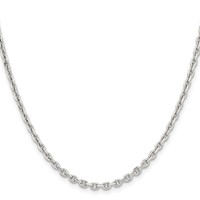 Chisel Stainless Steel Polished Diamond-cut 3.4mm Cable Chain, 18" view 2