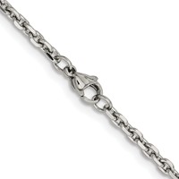 Chisel Stainless Steel Polished Diamond-cut 3.4mm Cable Chain, 18" view 3