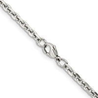 Chisel Stainless Steel Polished Diamond-cut 4.3mm Cable Chain, 20" view 3