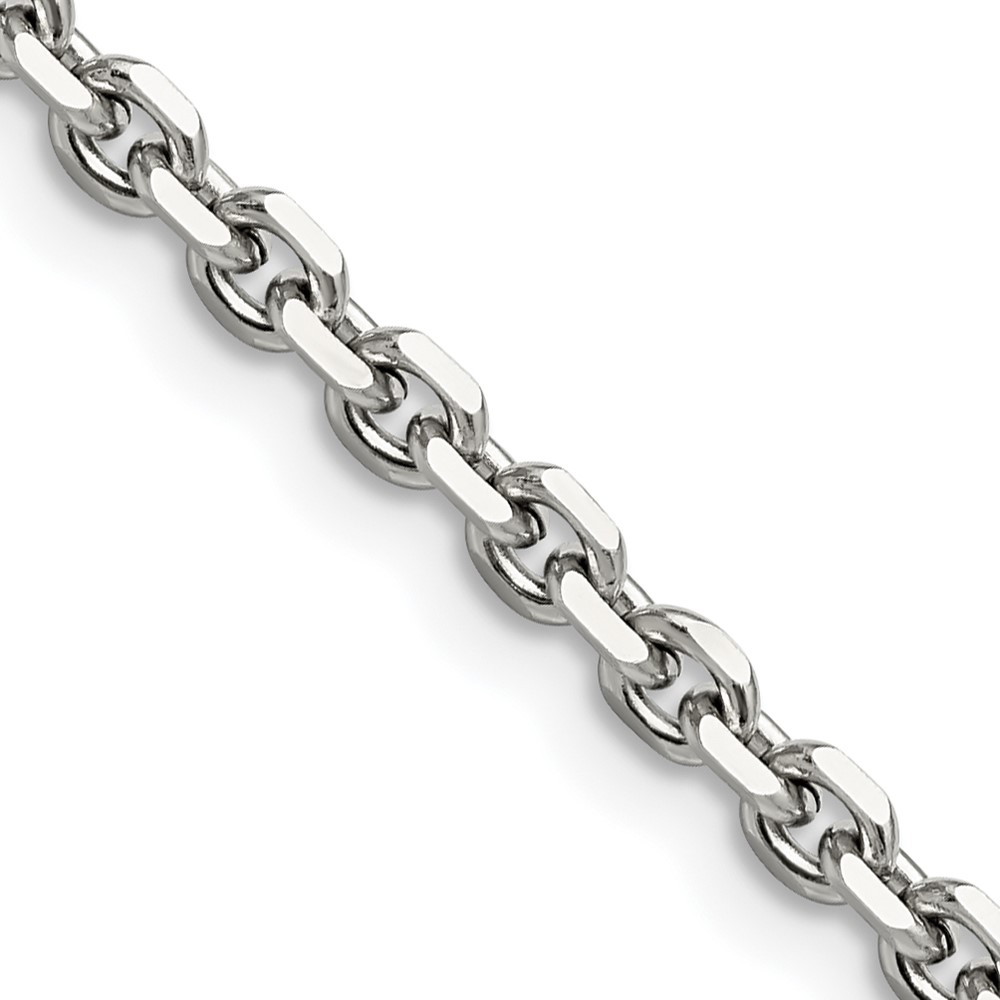 Chisel Stainless Steel Polished Diamond-cut 4.3mm Cable Chain, 20"