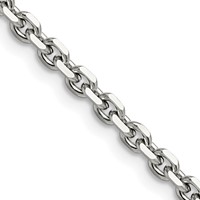 Chisel Stainless Steel Polished Diamond-cut 4.3mm Cable Chain, 20" view 1