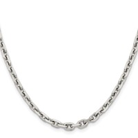 Chisel Stainless Steel Polished Diamond-cut 5.3mm Cable Chain, 20" view 2
