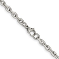 Chisel Stainless Steel Polished Diamond-cut 5.3mm Cable Chain, 20" view 3