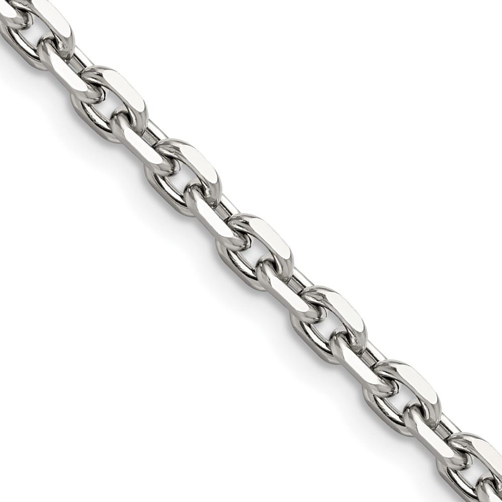Chisel Stainless Steel Polished Diamond-cut 5.3mm Cable Chain, 20"