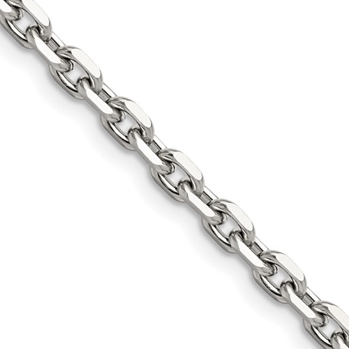Chisel Stainless Steel Polished Diamond-cut 5.3mm Cable Chain, 20"